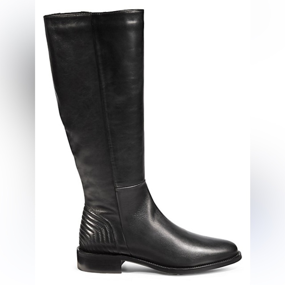 Aquatalia Nathalia Waterproof Tall Leather Riding Boots Black Size 7